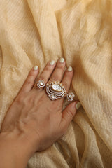 Dual Polki Statement Ring