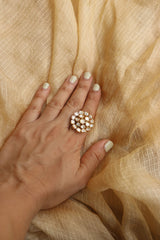 Polki circle Petal Ring