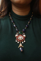 Polki Beads Bird Pendant Set