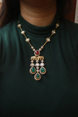 Haathi Polki Pendant Set