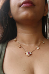 Polki Flower Delicate Necklace