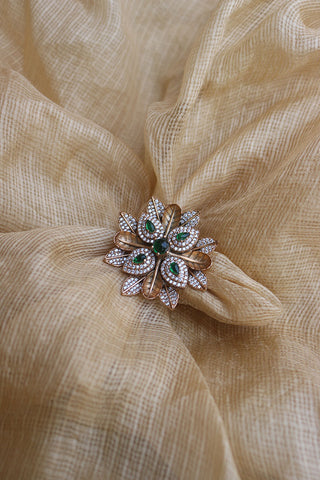 Emerald Flower Finger Ring