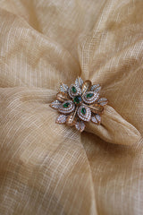Emerald Flower Finger Ring