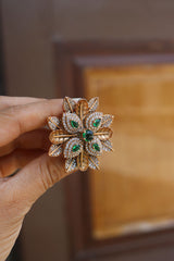 Emerald Flower Finger Ring