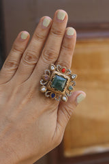 Sage Square Finger Ring