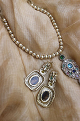 Elegant Pearl Stones Long Pendant Necklace