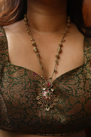 Heritage Jadau Flower Pendant Maala Set