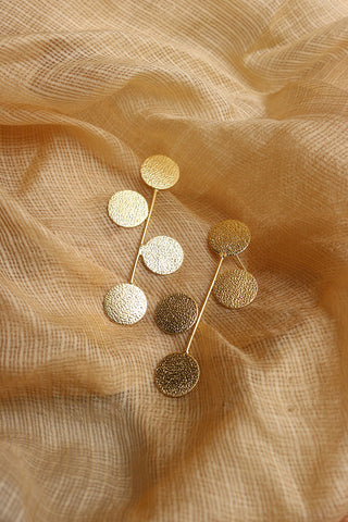 Gold Circles Bar Earrings