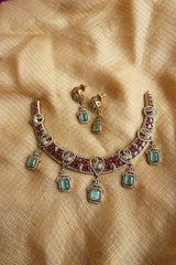 Ruby Peacock Hasli Drops Set