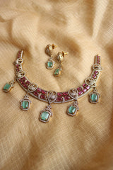Ruby Peacock Hasli Drops Set
