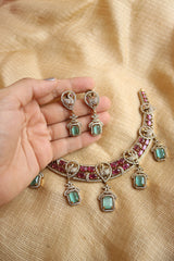 Ruby Peacock Hasli Drops Set