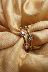 Polki Style Dull Gold Set of 2 Bangles