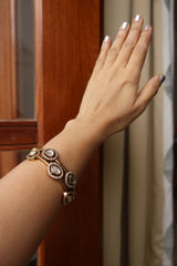 Polki Style Dull Gold Set of 2 Bangles