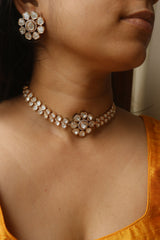 Polki Flower Choker Set