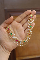 Kundan Bird Ear Chain