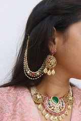 Kundan Bird Ear Chain