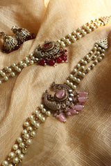 AD Peacock pearls Choker Set