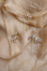 Jadau Bird Stick Earrings
