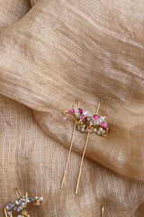 Jadau Bird Stick Earrings