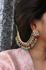 Jadau Flower Ear Chain