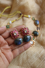 Marble Kundan Contemporary Close Neck Set