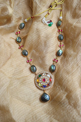 Marble Navratna Style Pendant Set