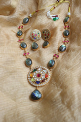 Marble Navratna Style Pendant Set