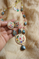 Marble Navratna Style Pendant Set