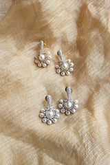 AD Wheel Pearl Earrings