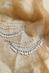 White Leaves AD Ear Chain