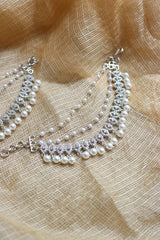 White Leaves AD Ear Chain