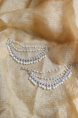 White Leaves AD Ear Chain