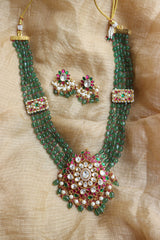 Jadau Beaded aaina Long Set