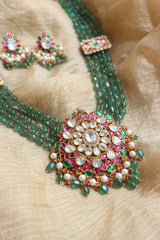 Jadau Beaded aaina Long Set