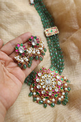 Jadau Beaded aaina Long Set