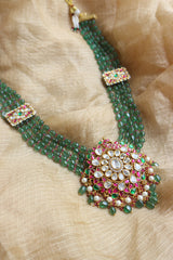 Jadau Beaded aaina Long Set