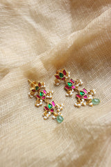 Lotus Multi Step Jadau Earrings
