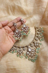 Victorian Polki Dull Gold Tilak Set