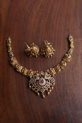 AD Intricate Peacock Tilak Set