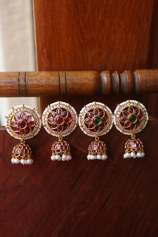 Kemp Flower Chakra Jhumkas
