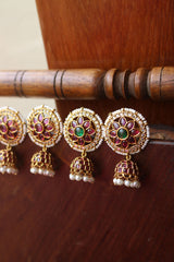 Kemp Flower Chakra Jhumkas