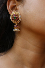 Kemp Flower Chakra Jhumkas