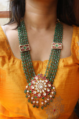 Jadau Beaded aaina Long Set