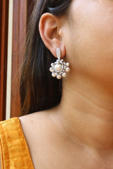 AD Wheel Pearl Earrings