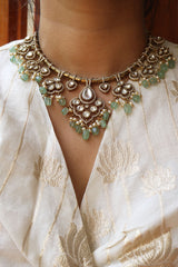 Victorian Polki Dull Gold Tilak Set