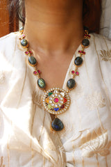 Marble Navratna Style Pendant Set