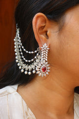 White Butterfly AD Ear Chain