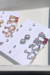 Ruby Floral Earrings Set