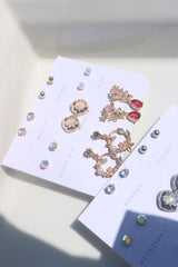 Ruby Floral Earrings Set