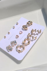 Pearl Stone Earrings Set